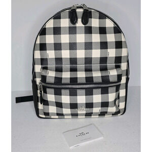 Coach Medium Charlie Backpack With Gingham Print - F38949-NWOT